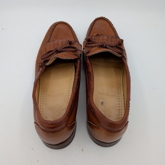 Allen Edmonds Woodstock Mens 13 A Brown Leather Kiltie Tassel Loafers Made USA main image 8